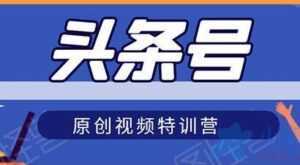 头条号原创视频特训营，带你玩转短视频，新号10天日收益破250+-5D资源网