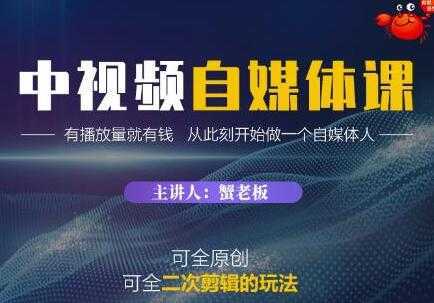 《中视频自媒体训练课》原创和二次剪辑的玩法，有播放量就有钱-5D资源网