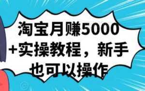 淘宝月赚5000+实操教程,新手也可以操作-5D资源网