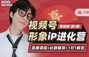 喜脉视频号《形象iP进化营》三大竟争视角带你打造超级iP-5D资源网