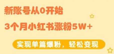 小红书涨粉变现《新账号从0开始3个月小红书涨粉5W+》实现单篇爆粉-5D资源网