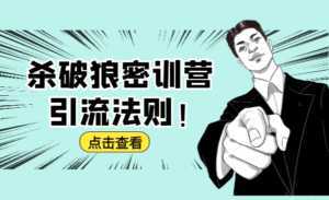 杀破狼密训营：B站霸屏引流的原理及方式+搭建赚钱的内容法则-5D资源网