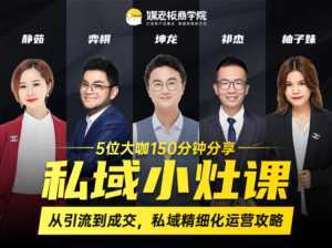 私域小灶课：5位大咖150分钟分享课，从引流到成交，带你私域精细化运营攻略-5D资源网