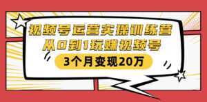 视频号运营实操训练营:从0到1玩赚视频号,3个月变现20万-5D资源网