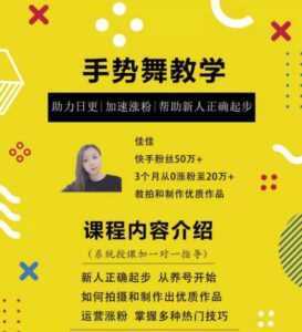 0基础学习快手手势舞教程,助你持续输出热门短视频-5D资源网