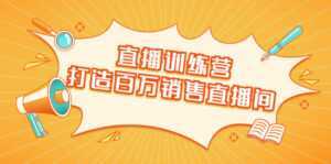 直播训练营:打造百万销售直播间 教会你如何直播带货,抓住直播大风口-5D资源网