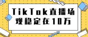 TikTok直播场观稳定在10万,导流独立站转化率1:5000实操讲解-5D资源网