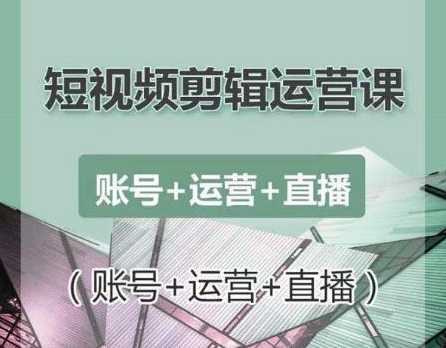 南小北短视频剪辑运营课：账号+运营+直播，零基础学习手机剪辑【视频课程】-5D资源网