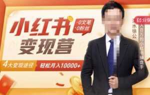 【小红书变现】0文笔0粉丝,4大变现途径带你玩赚小红书,轻松月赚10000+!-5D资源网