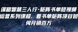 谋略智慧三人行·矩阵书单短视频运营系列课程,看书单矩阵项目如何月销百万-5D资源网