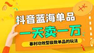 某公众号付费文章:抖音蓝海单品,一天卖一万!暴利功效型极致单品的玩法-5D资源网