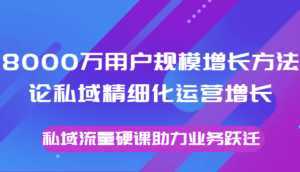 8000万用户规模增长方法论私域精细化运营增长,私域流量硬课助力业务跃迁-5D资源网