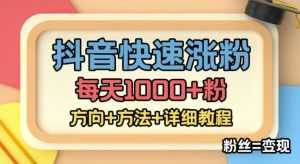 外面收费1980快速涨粉技术（女粉），抖音快手小红书，只要你有执行力，涨粉轻而易举，粉丝=变现-5D资源网