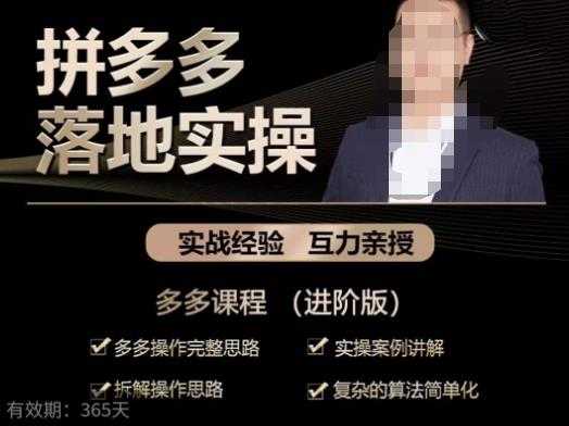 拼多多实战篇·落地实操：多多操作完整思路+实操案例讲解+拆解操作思路+复杂的算法简单化-5D资源网