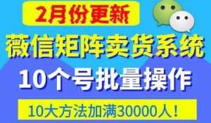 微信矩阵卖货系统,多线程批量养10个微信号,10种加粉落地方法,快速加满3W人卖货!-5D资源网