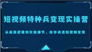 短视频特种兵变现实操营,从底层逻辑到实操细节,给你讲透短视频变现(价值2499元)-5D资源网