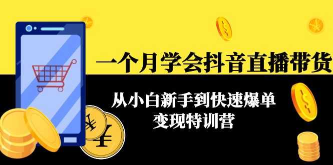 一个月学会抖音直播带货：从小白新手到快速爆单变现特训营(63节课)-5D资源网