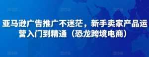 亚马逊广告推广不迷茫，新手卖家产品运营入门到精通（恐龙跨境电商）-5D资源网