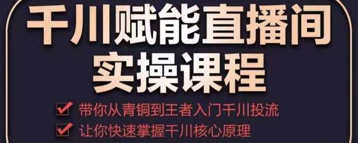 千川赋能直播间实操课程，带你从青铜到王者的入门千川投流，让你快速掌握千川核心原理-5D资源网