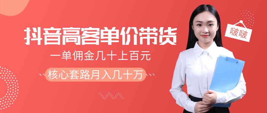 抖音高单价带货项目，一单佣金几十上百元，核心套路月入几十万（共3节）-5D资源网