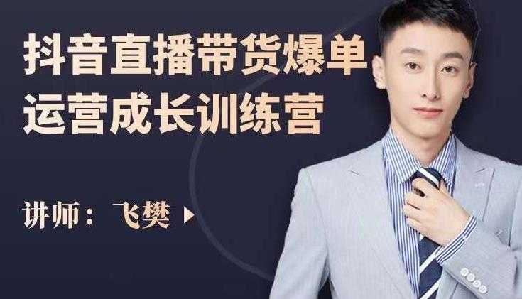 飞樊：抖音直播带货爆单运营成长训练营，手把手教你玩转直播带货-5D资源网