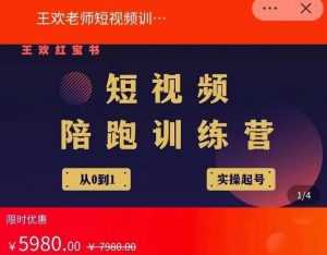王欢红宝书短视频培训营,从认知、起号、实操、运营,适合新人起步-5D资源网