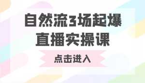 自然流3场起爆直播实操课 双标签交互拉号实战系统课-5D资源网