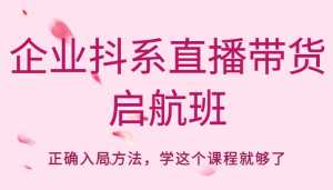 企业抖系直播带货启航班,正确入局方法,学这个课程就够了-5D资源网